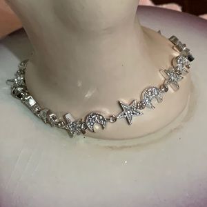 Silver tone Starts & Moon Bracelet